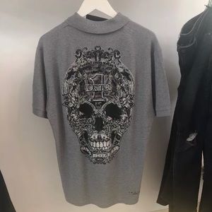 Philipp Plein “wild” polo w crystal skull